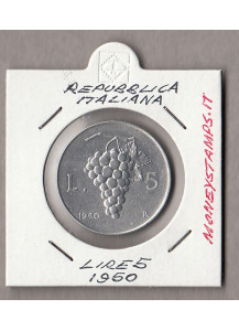 1950 Lire 5 Italia Repubblica Grappolo d'Uva